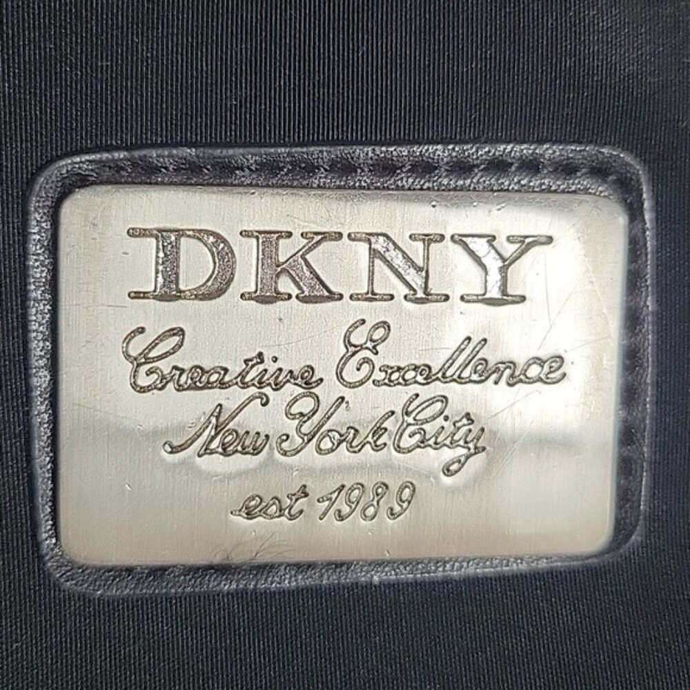 DKNY Black Nylon Tote Bag Shoulder LAPTOP Travel Purse Handbag Women's Woman's - Picture 3 of 15